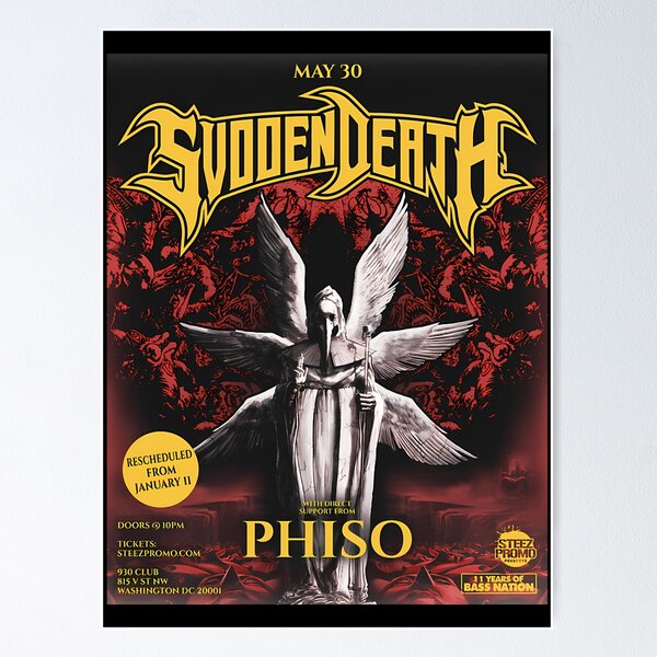 SVDDEN DEATH W/ SPECIAL GUEST PHISO Poster RB1212 product Offical svddendeath Merch