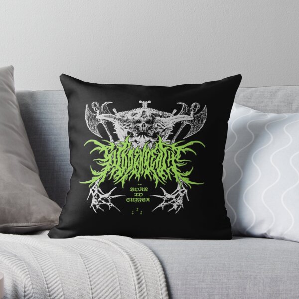 Svdden Death Merch Born To Suffer Throw Pillow RB1212 product Offical svddendeath Merch